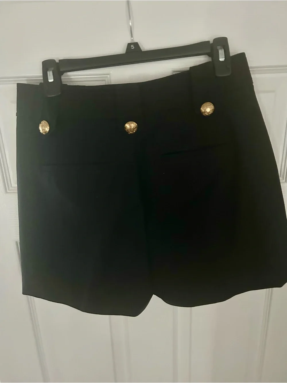 Black 5” Button Accent Women's Shorts - Picture 2 of 5